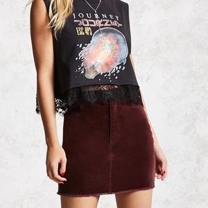 Velvet Burgundy Mini Skirt
